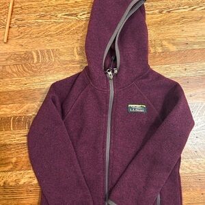 L.L. Bean Kids fleece Hooded Jacket - Maroon